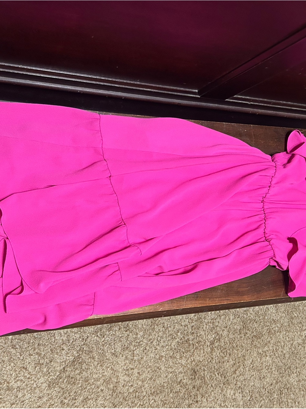 Gianni Bini Hot Pink Strapless Ruffle Dress